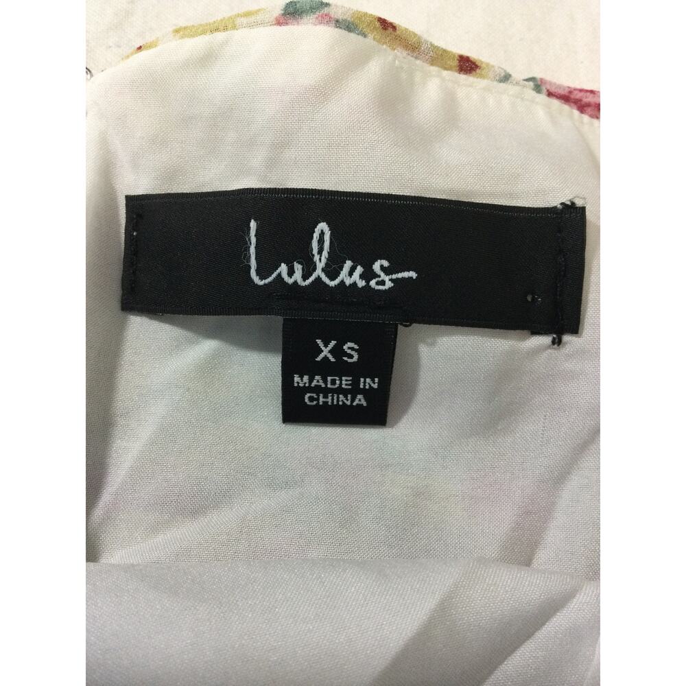 LULU'S XS yellow pink floral ruched mini skirt NEW 0B8 - Picture 8 of 8